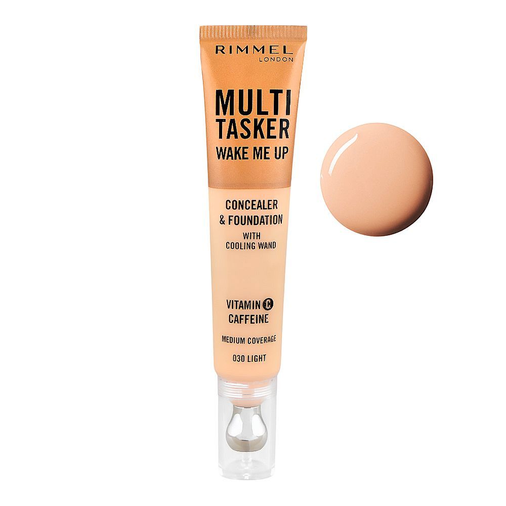 Rimmel Multi-Tasker Wake Me Up Concealer & Foundation, Medium Coverage, 20ml, 030 Light - Main Image