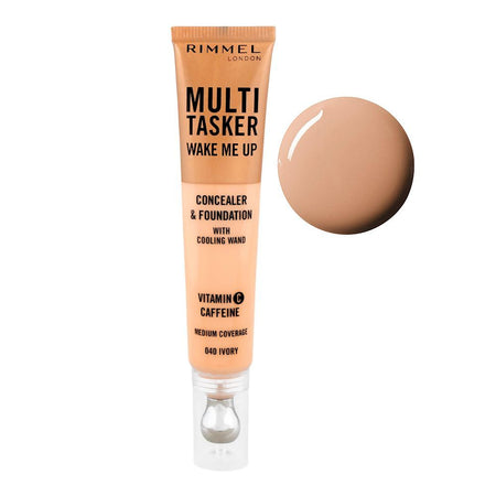 Rimmel Multi-Tasker Wake Me Up Concealer & Foundation, Medium Coverage, 20ml, 040 Ivory - Main Image