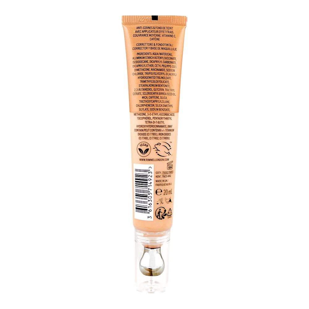 Rimmel Multi-Tasker Wake Me Up Concealer & Foundation, Medium Coverage, 20ml, 040 Ivory - Image 2