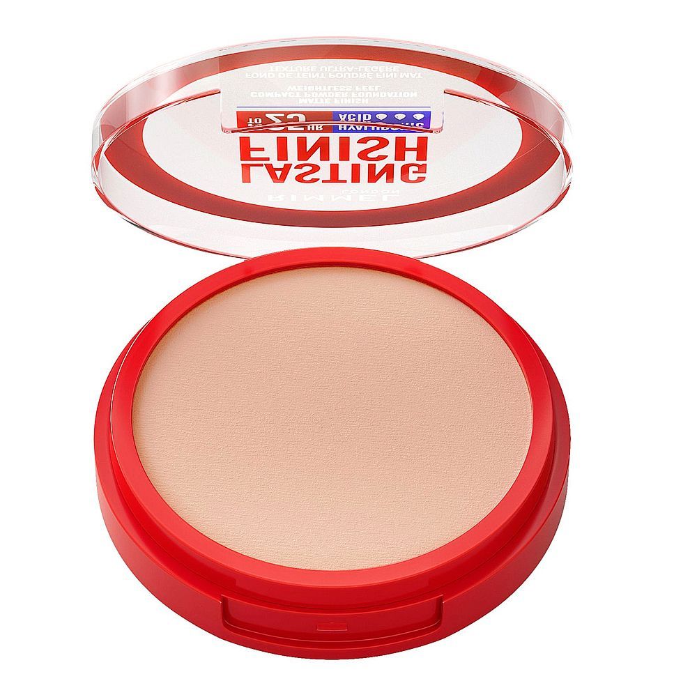 Rimmel Lasting Finish 25H Compact Powder Foundation with Hyaluronic Acid, Matte Finish, SPF20, 001 Fair Porcelain - Main Image