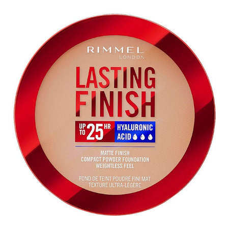 Rimmel Lasting Finish 25H Compact Powder Foundation with Hyaluronic Acid, Matte Finish, SPF20, 005 Ivory - Image 4