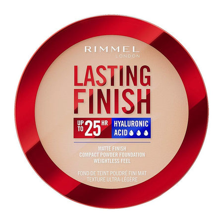 Rimmel Lasting Finish 25H Compact Powder Foundation with Hyaluronic Acid, Matte Finish, SPF20, 002 Pearl - Image 4