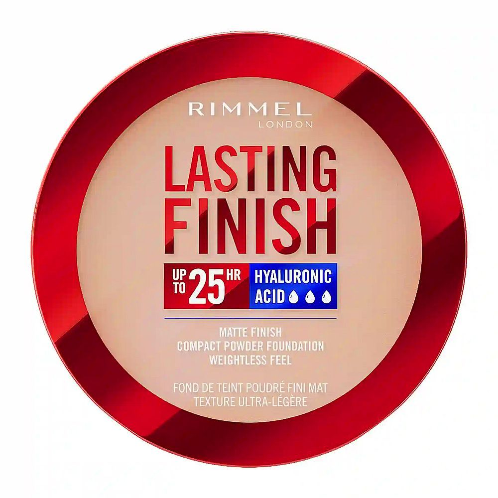 Rimmel Lasting Finish 25H Compact Powder Foundation with Hyaluronic Acid, Matte Finish, SPF20, 004 Rose Ivory - Image 4