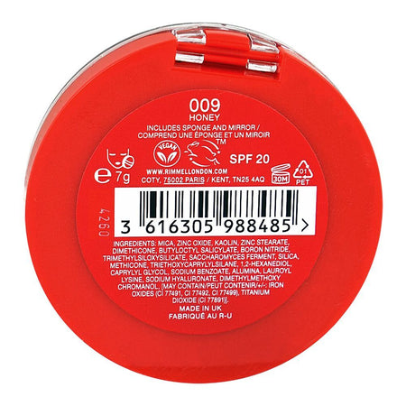 Rimmel Lasting Finish 25H Compact Powder Foundation with Hyaluronic Acid, Matte Finish, SPF20, 009 Honey - Image 5