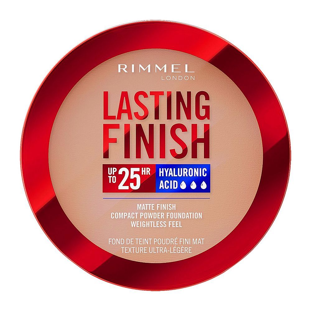 Rimmel Lasting Finish 25H Compact Powder Foundation with Hyaluronic Acid, Matte Finish, SPF20, 006 Rose Vanilla - Image 4