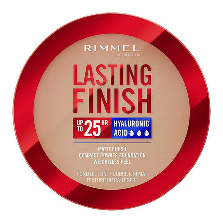Rimmel Lasting Finish 25H Compact Powder Foundation with Hyaluronic Acid, Matte Finish, SPF20, 007 Golden Beige - Image 4