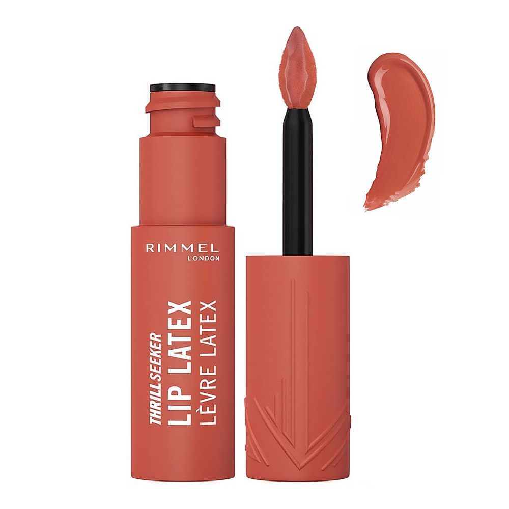 Rimmel Thrill Seeker Lip Latex, Liquid Lipstick, 6ml, 200 So Peachy - Main Image