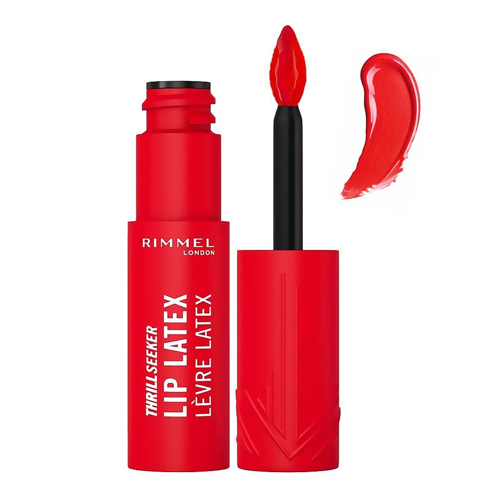 Rimmel Thrill Seeker Lip Latex, Liquid Lipstick, 6ml, 350 Spicy - Main Image