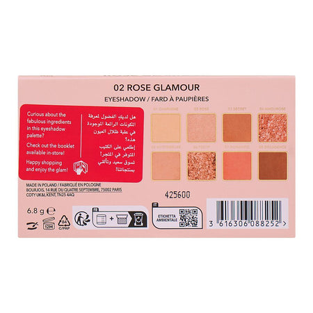 Bourjois Eyeshadow Palette, 8 Shades, 02 Rose Glamour - Image 3