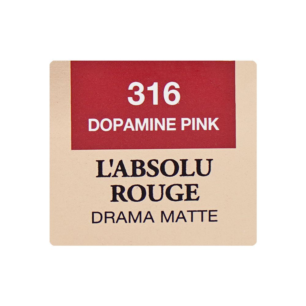 Lancome Paris L'Absolu Rouge Drama Matte Lipstick, 3.4g, 316 Dopamine Pink - Image 7