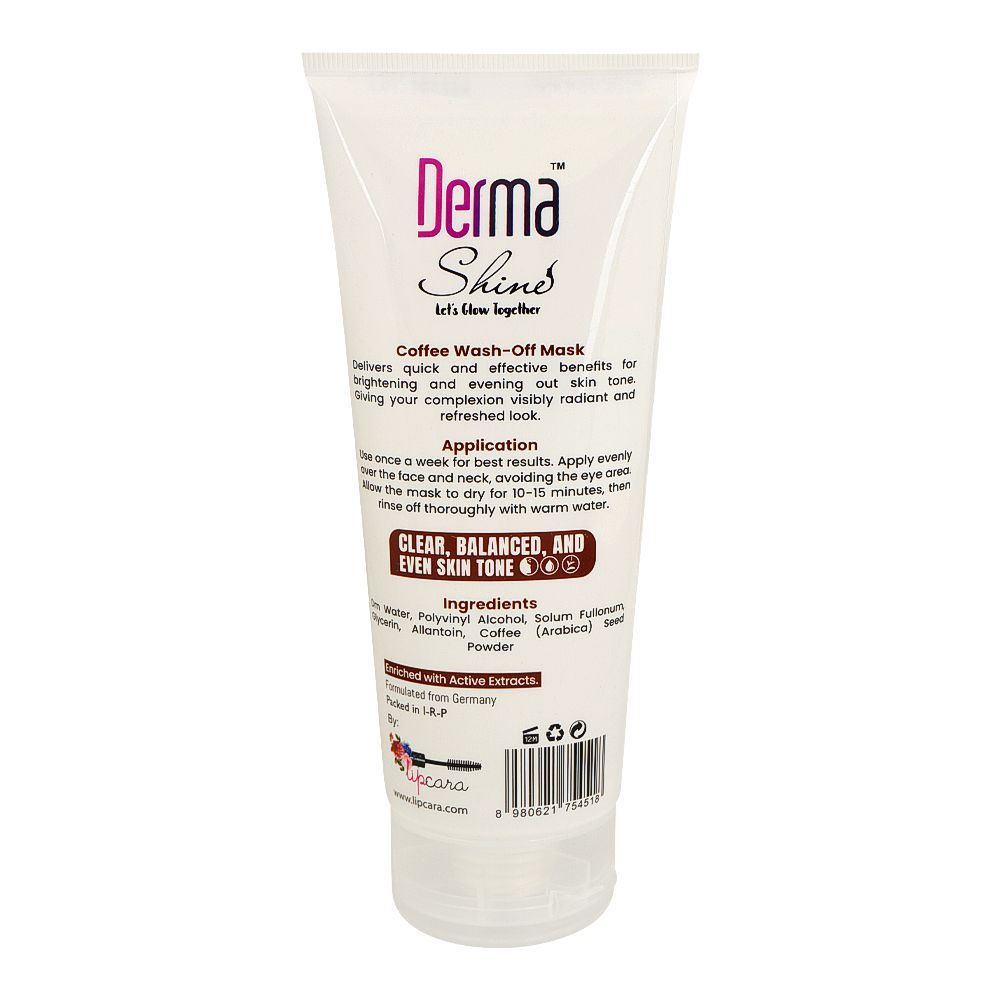 Derma Shine Coffee Wash-Off Mask, Exfoliating & Brightening, 200g - Image 2