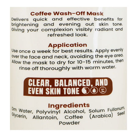 Derma Shine Coffee Wash-Off Mask, Exfoliating & Brightening, 200g - Image 3