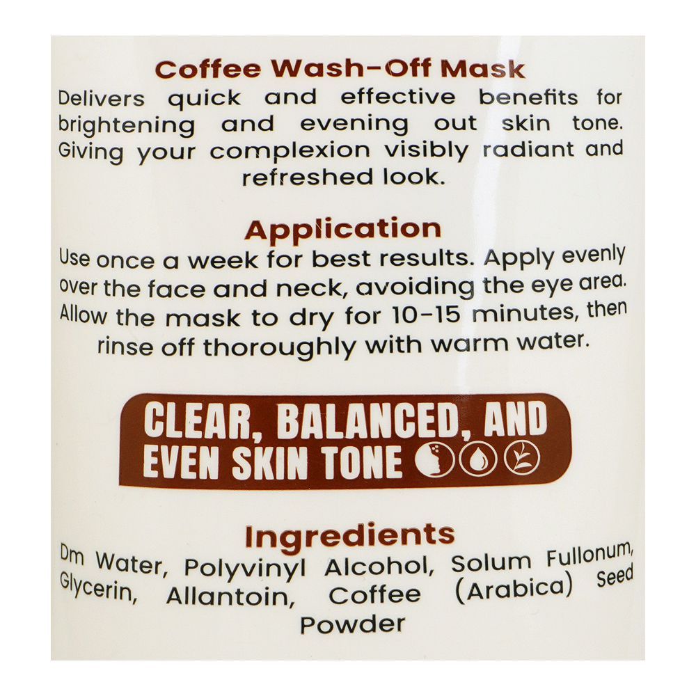 Derma Shine Coffee Wash-Off Mask, Exfoliating & Brightening, 200g - Image 3