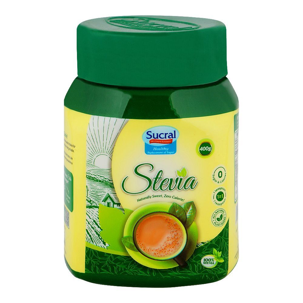 Sucral Stevia Powder Jar, 100% Natural, Zero Sugar & Calorie Sweetener, 400g - Main Image