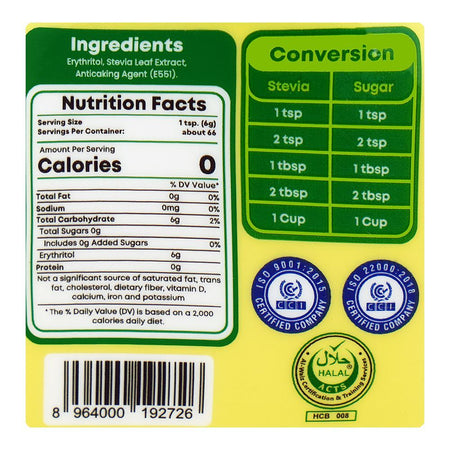Sucral Stevia Powder Jar, 100% Natural, Zero Sugar & Calorie Sweetener, 400g - Image 4