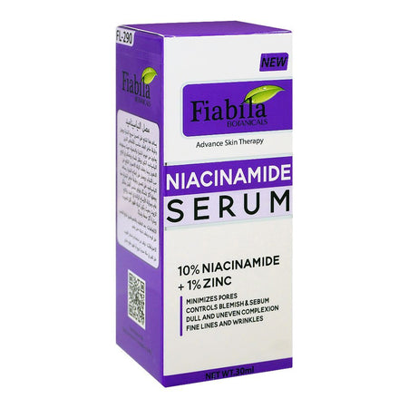 Fiabila Botanicals 10% Niacinamide+1% Zinc Serum, Minimizes Pores, Anti-Aging, 30ml - Main Image