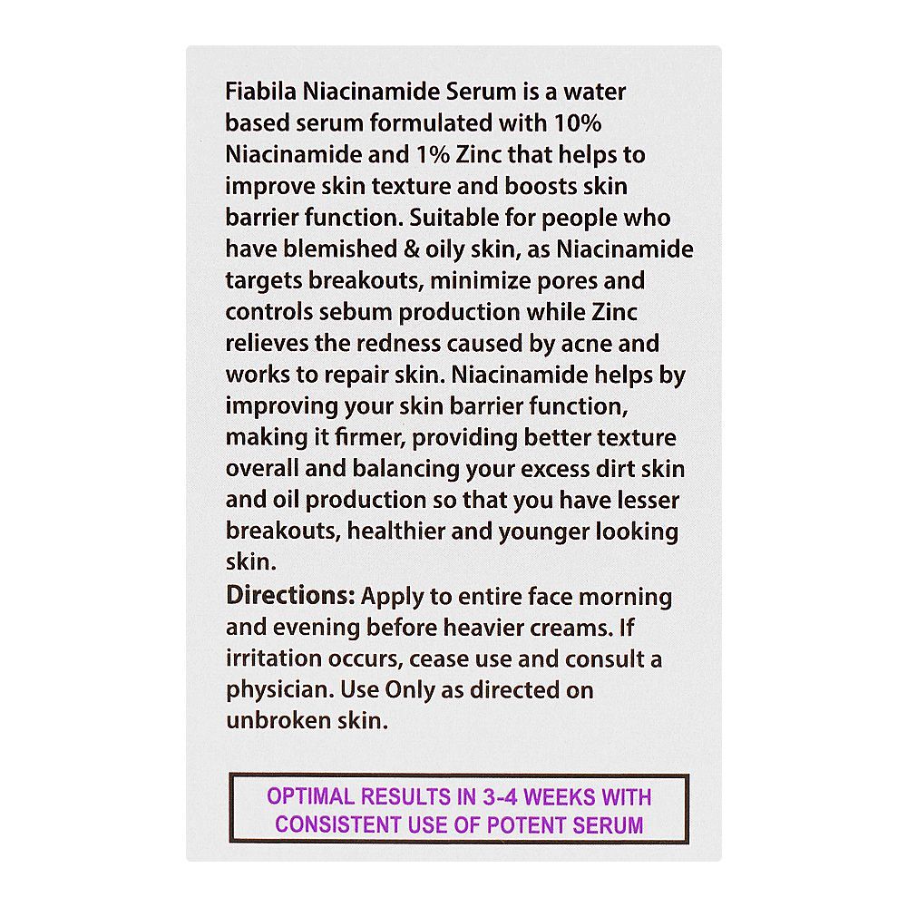 Fiabila Botanicals 10% Niacinamide+1% Zinc Serum, Minimizes Pores, Anti-Aging, 30ml - Image 7