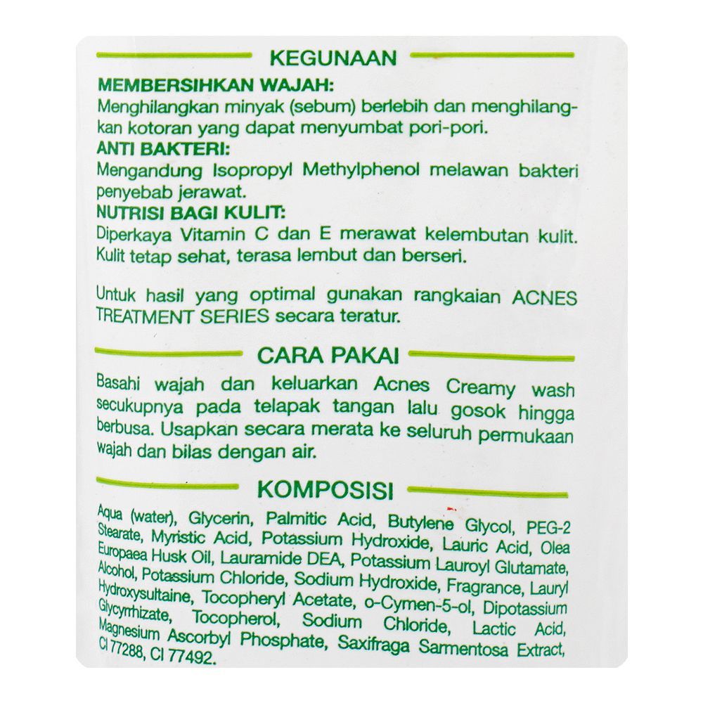 Acnes Creamy Anti-Acne Face Wash with Vitamins C & E, For Normal & Sensitive Skin, 100ml - Image 3
