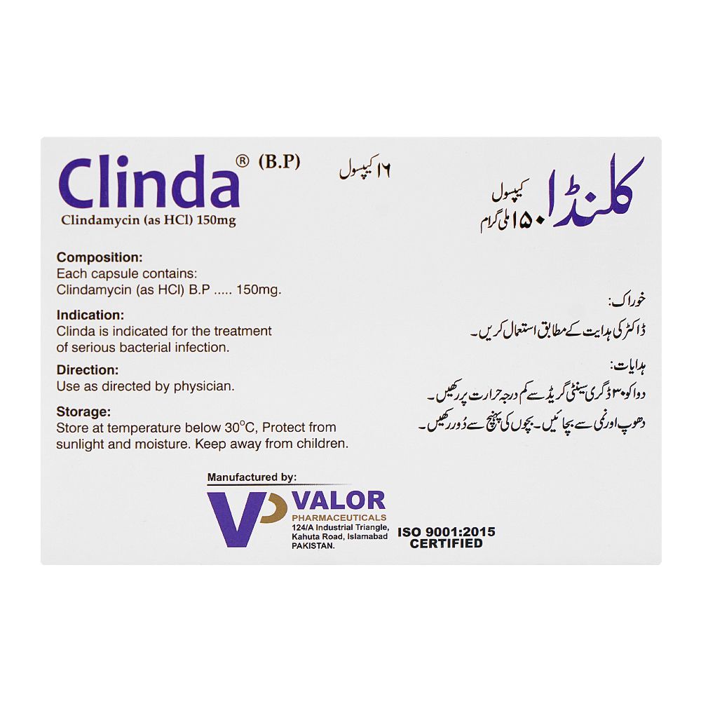 Valor Pharmaceuticals Clinda Tablet, 150mg, 16-Pack - Image 2