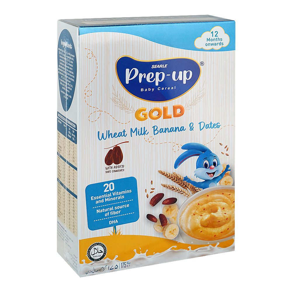 Searle Prep-Up Baby Cereal Gold with Wheat, Milk, Banana & Dates, 175g - Main Image