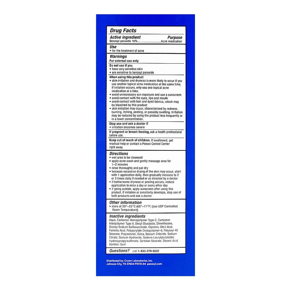 PanOxyl 10% Benzoyl Peroxide Acne Foaming Face & Body Wash, 156g - Image 3