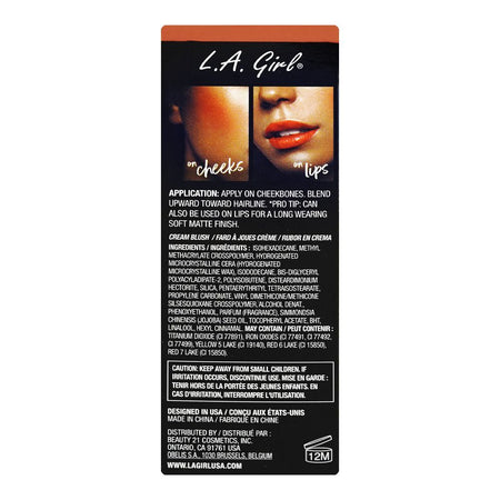 L.A. Girl Soft Matte Cream Blush, 8ml, GBL443 Blissful - Image 3