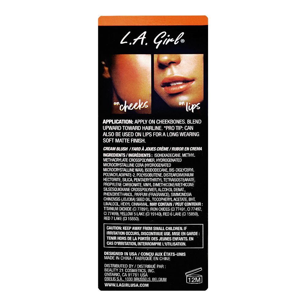 L.A. Girl Soft Matte Cream Blush, 8ml, GBL440 Cutie - Image 3