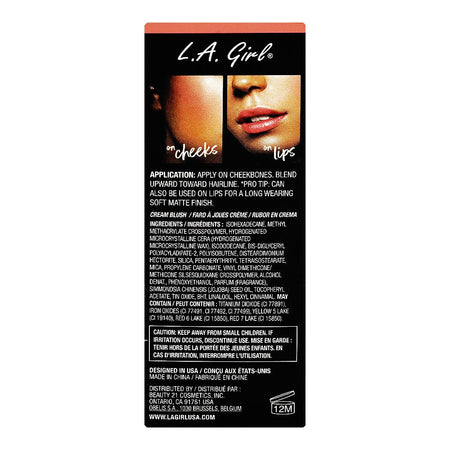 L.A. Girl Soft Matte Cream Blush, 8ml, GBL441 Rosebud - Image 3