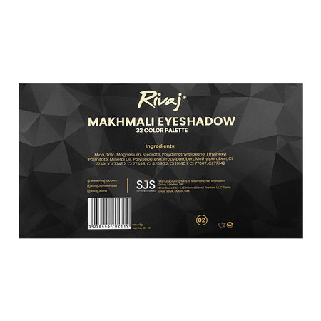 Rivaj UK Makhmali Eyeshadow Palette, 32 Shades, No. 02 - Image 3