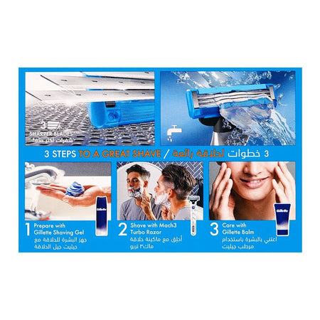 Gillette Mach3 Turbo 3D Ball Razor Handle With 6 Blades, Special Pack - Image 3