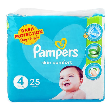 Pampers Skin Comfort Diapers, No.4, 7-12 Kg, 25-Pack - Main Image