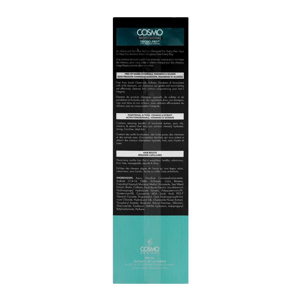 Cosmo Professional Sea Weed Biotin Reconstruct Shampoo, Sulphate & Paraben Free, For Damaged Hair, 1000ml - Image 2
