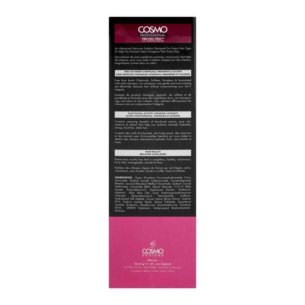 Cosmo Professional Color Protect Fade-Defy Shampoo, Sulphate & Paraben Free, For Color Treated Hair, 1000ml - Image 2