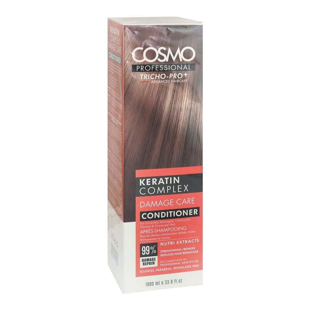 Cosmo Professional Keratin Complex Damage Care Conditioner, Sulphate & Paraben Free, For Damaged Hair, 1000ml - Main Image