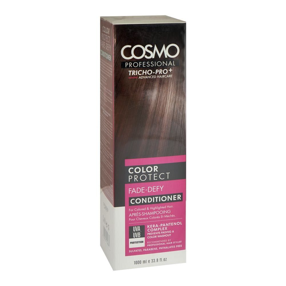 Cosmo Professional Color Protect Fade-Defy Conditioner, Sulphate & Paraben Free, For Color Treated Hair, 1000ml - Main Image