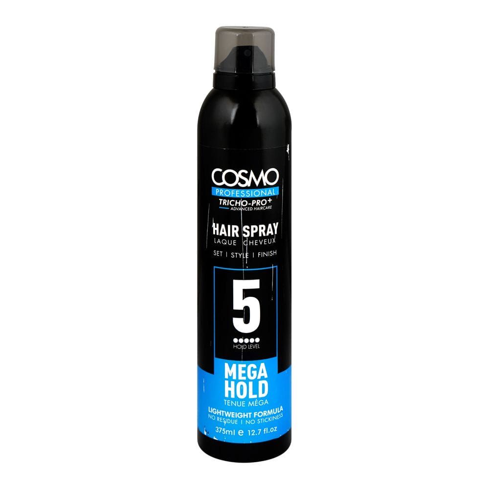 Cosmo Professional Mega Hold Hair Spray, Level 5, Lightweight Formula, 375ml - Main Image