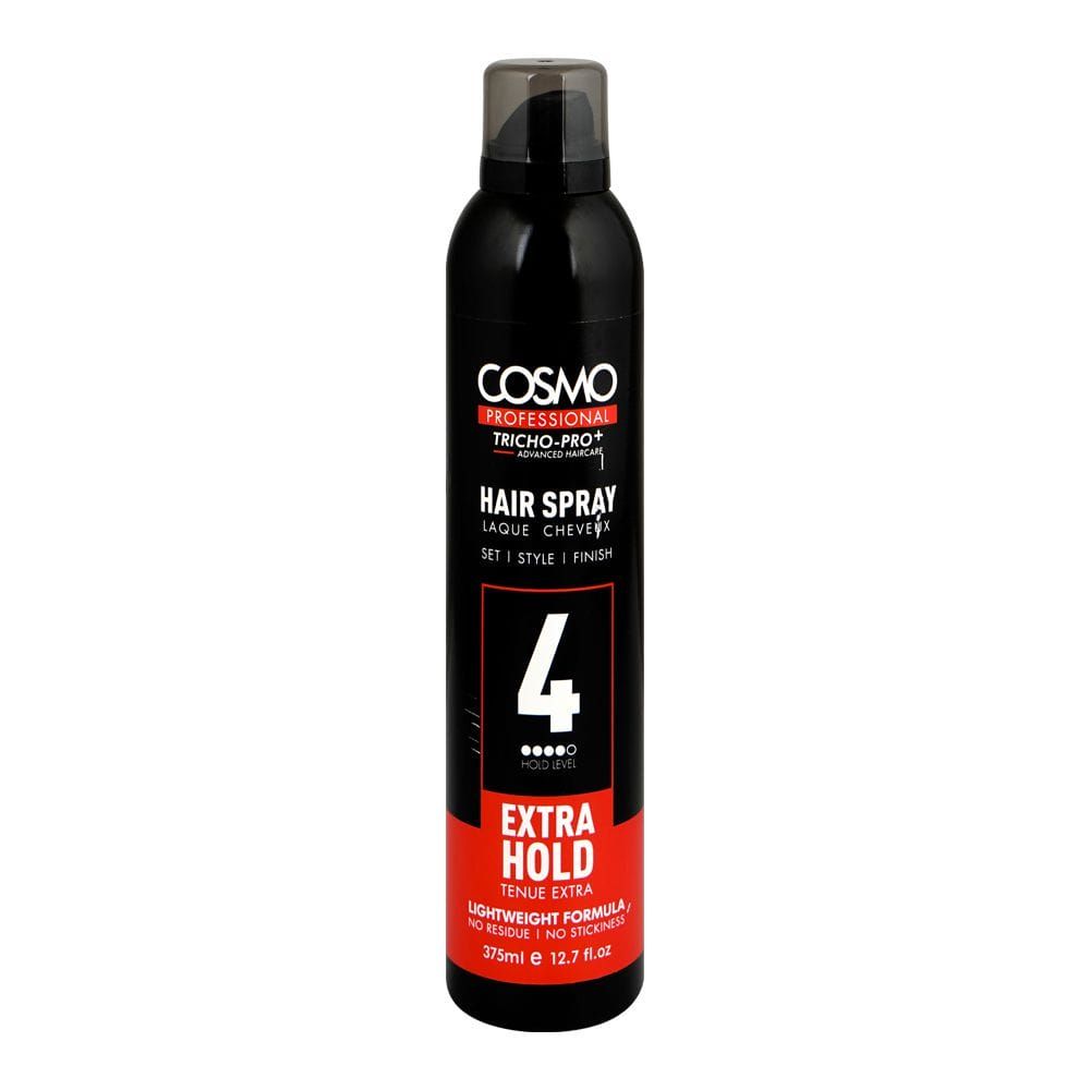 Cosmo Professional Extra Hold Hair Spray, Level 4, UV Protection, Frizz Control, 375ml - Main Image