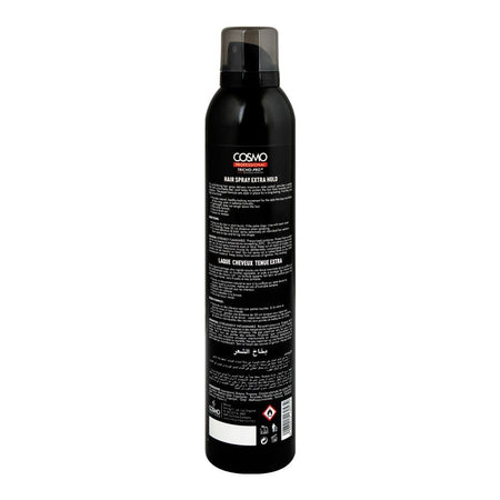 Cosmo Professional Extra Hold Hair Spray, Level 4, UV Protection, Frizz Control, 375ml - Image 2