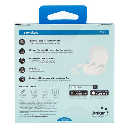 Anker Soundcore R50I True Wireless Earbuds, 30H Playtime, IPX5 Waterproof, White, A3949H22 - Image 3