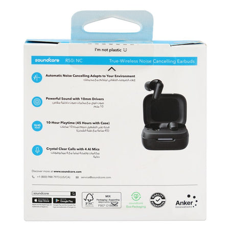 Anker Soundcore R50I NC Wireless Earbuds, 10H/45H Playtime, IP54 Waterproof, Black, A3959H11 - Image 3