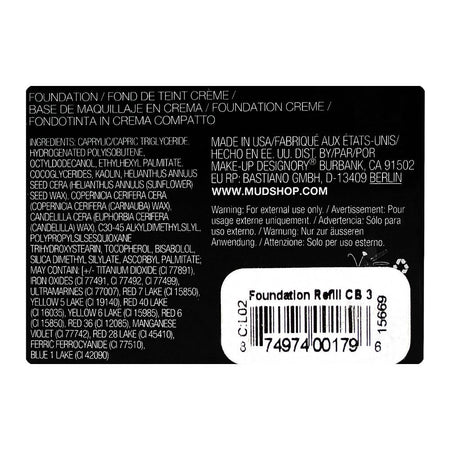 MUD Make-up Designory Cream Foundation Refill, 3.5g, CB3 - Image 3