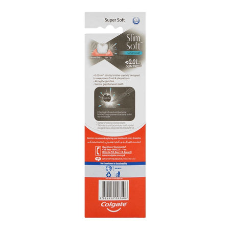 Colgate Slim Soft Charcoal Toothbrush, Super Soft, 50% Off On 2-Pack - Image 2
