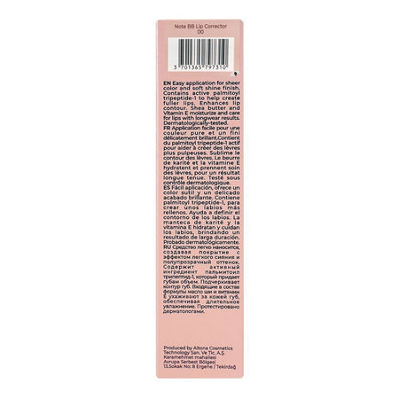J. Note 3D Effect Natural and Fuller Lips BB Lip Corrector, 12ml, No. 00 - Image 2