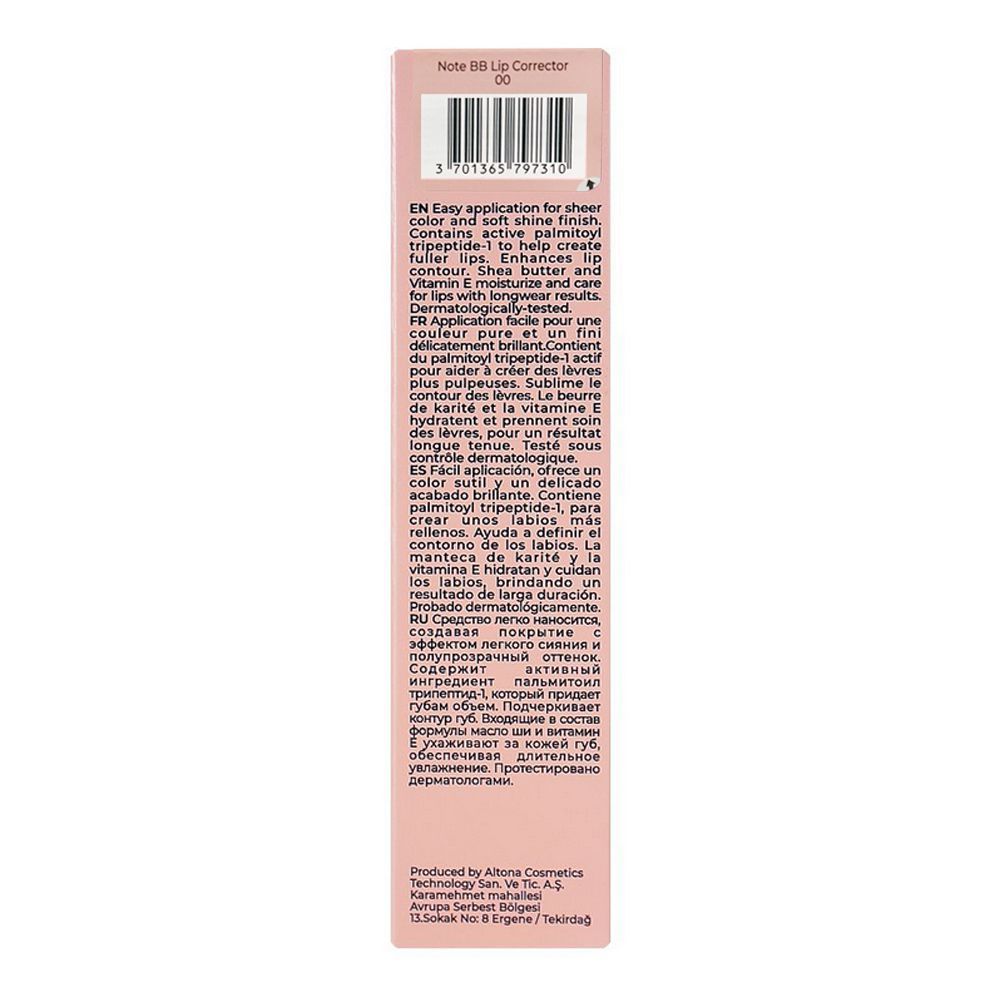 J. Note 3D Effect Natural and Fuller Lips BB Lip Corrector, 12ml, No. 00 - Image 2