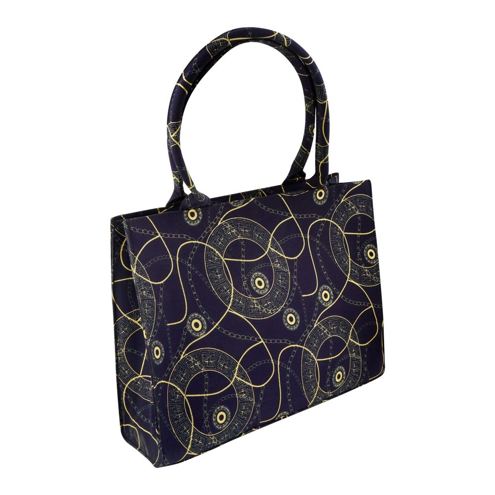 Basix Fab Spiral Canvas Tote Handbag, Blue, FAB-06 - Main Image