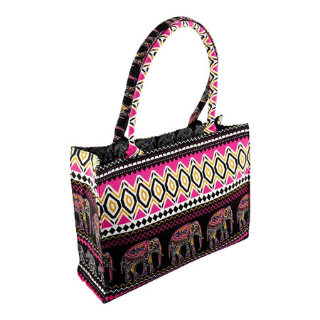 Basix Fab Ele Canvas Tote Handbag, Pink, FAB-07 - Main Image