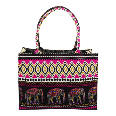 Basix Fab Ele Canvas Tote Handbag, Pink, FAB-07 - Image 2
