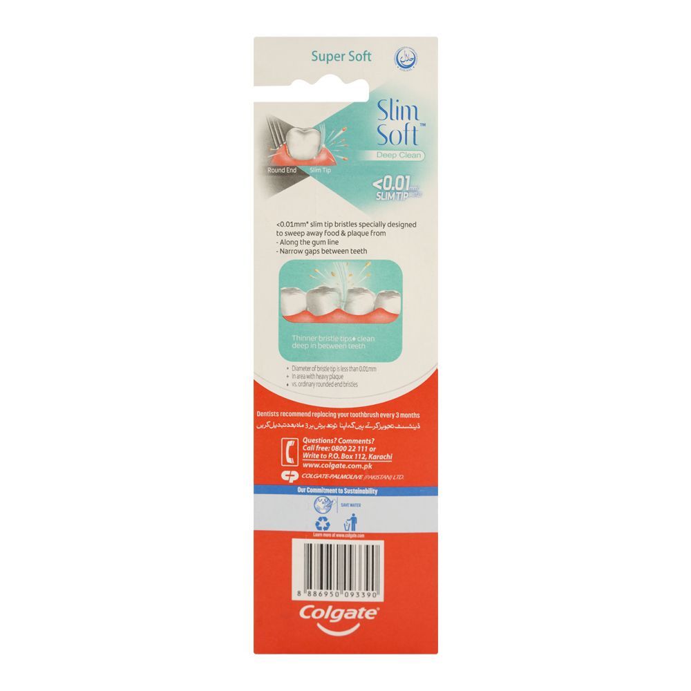 Colgate Slim Soft Deep Clean Toothbrush, Super Soft, 2-Pack - Image 2