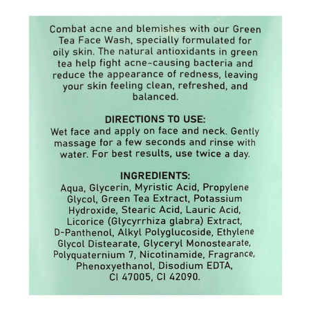 Skin White Green Tea Face Wash, Sulphate & Paraben Free, For Acne Prone Skin, 100g - Image 3
