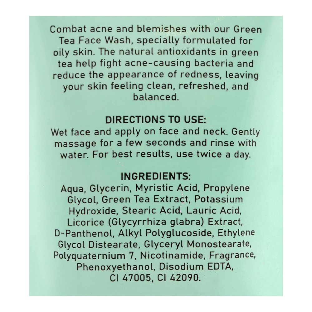 Skin White Green Tea Face Wash, Sulphate & Paraben Free, For Acne Prone Skin, 100g - Image 3